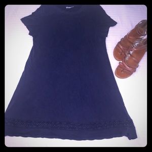 Altar’d State Navy Distressed Shirt Dress Medium